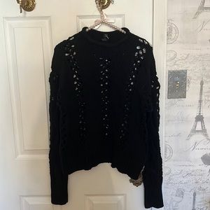 Black cut out sweater
